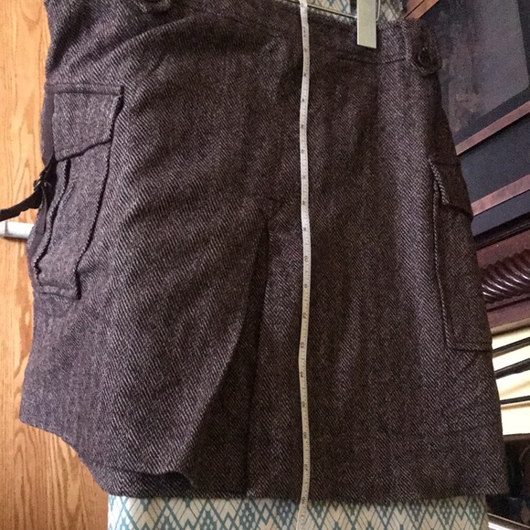 Esprit Herringbone Wool Skirt with Cargo Pockets in Brown - Picture 7 of 10